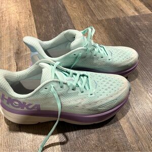 Hoka Women's Mint and Purple Running Shoes